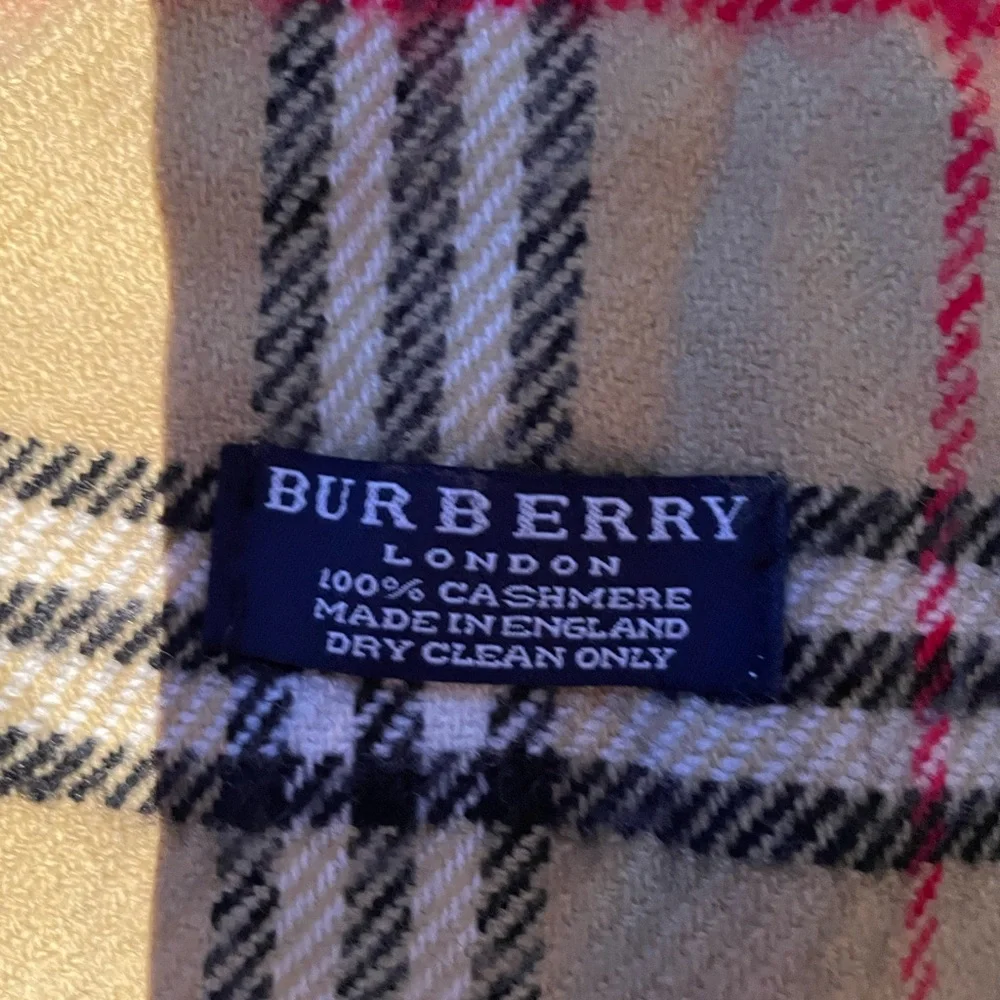 Burberry Beige and Black Plaid Scarf